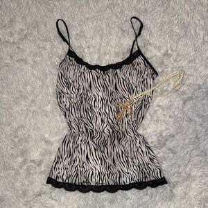 Black and White Zebra Print Sleeveless Camisole